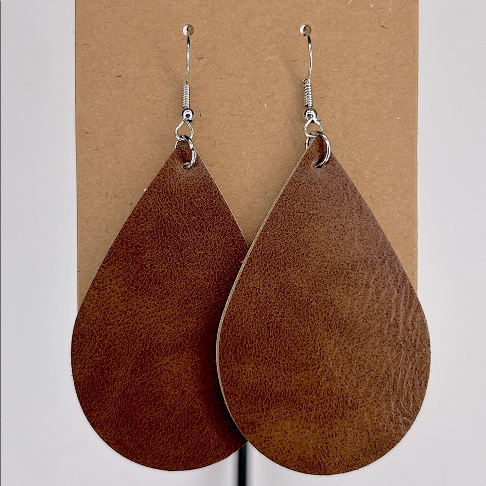 Faux Leather Dangle Earrings  Fashion Jewelry - Picture 5 of 5